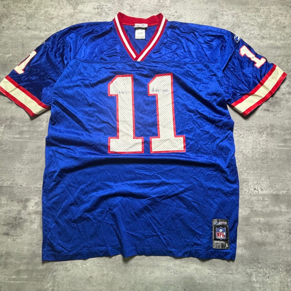 Reebok Buffalo Bills Jersey Large Blue Brad Johnson 11 NFL Mesh Football Jersey